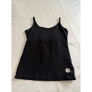 Margarita Black Daisy Y2K Stretch Tank Top Size 2